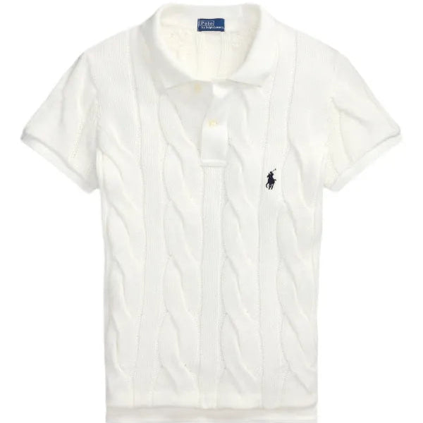 Ralph Lauren Knitted Polo T-Shirt White